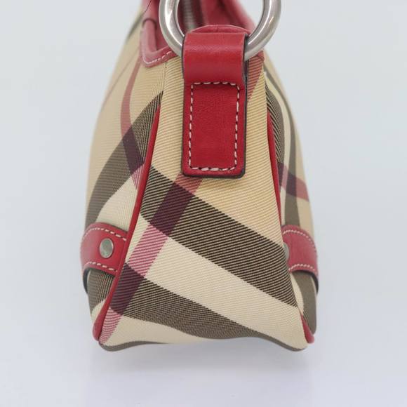 BURBERRY Nova Check Shoulder Bag PVC Beige Silver Auth 93825 - Picture 3 of 16